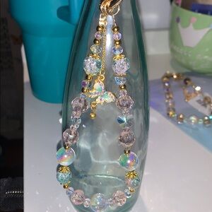 Aurora borealis Crystal purse/bag charm keychain